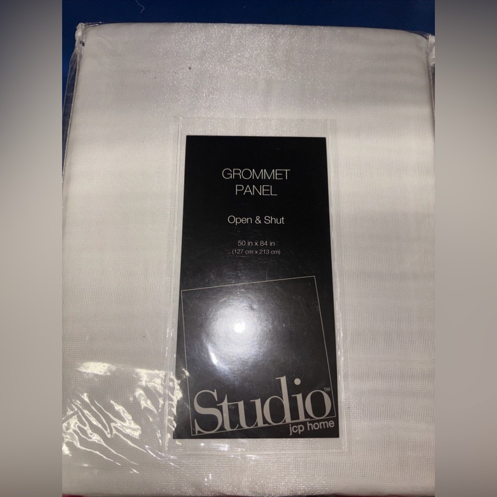Jcp Home Studio 50” x 84” Grommet Panel Open Shut Cool White Polyester Panel (2)